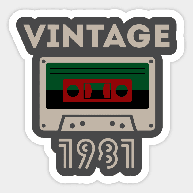 Vintage Cassette Tape - 1981 Sticker by mymainmandeebo